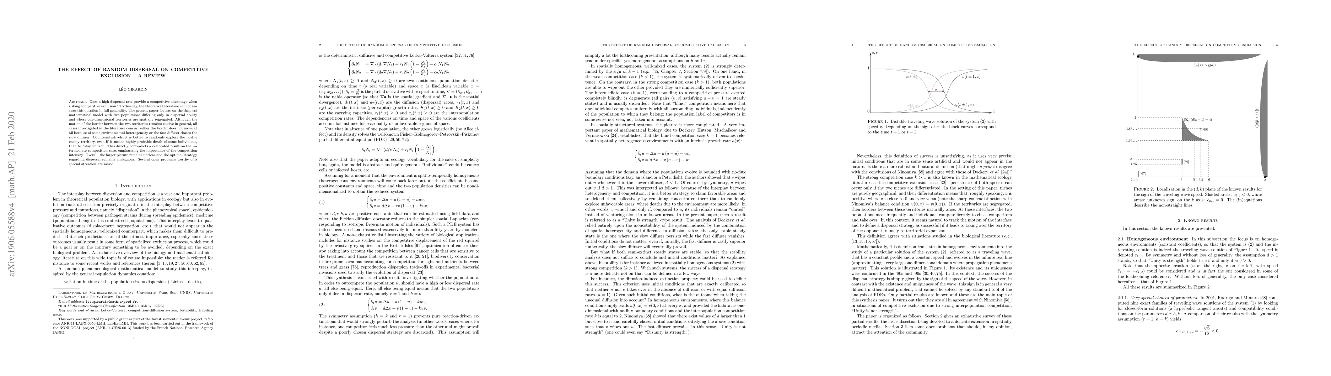Thumbnail for The effect of random dispersal on competitive exclusion -- A review