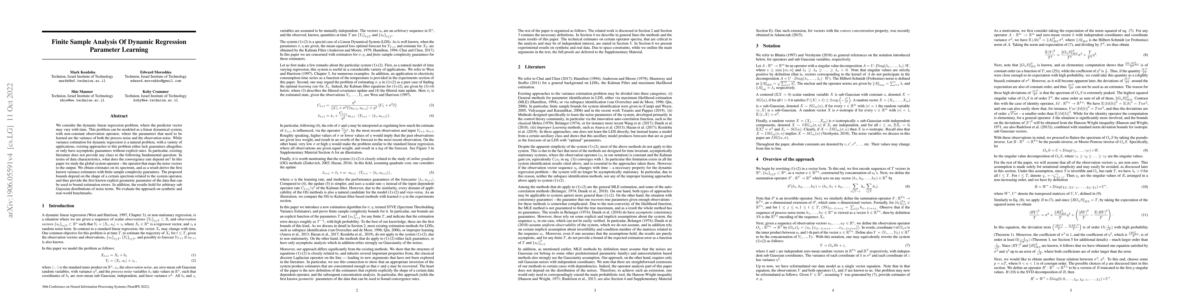 Thumbnail for Finite Sample Analysis Of Dynamic Regression Parameter Learning