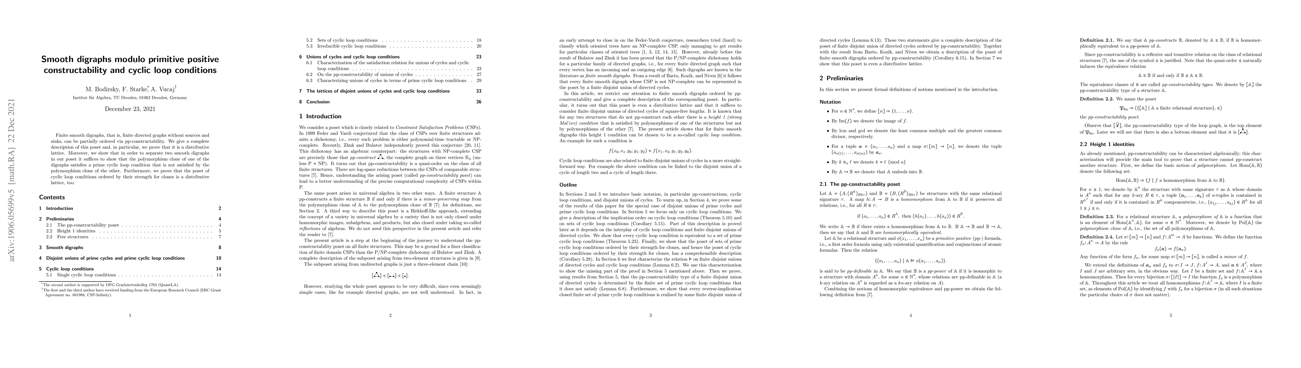 Thumbnail for Smooth digraphs modulo primitive positive constructability and cyclic
  loop conditions