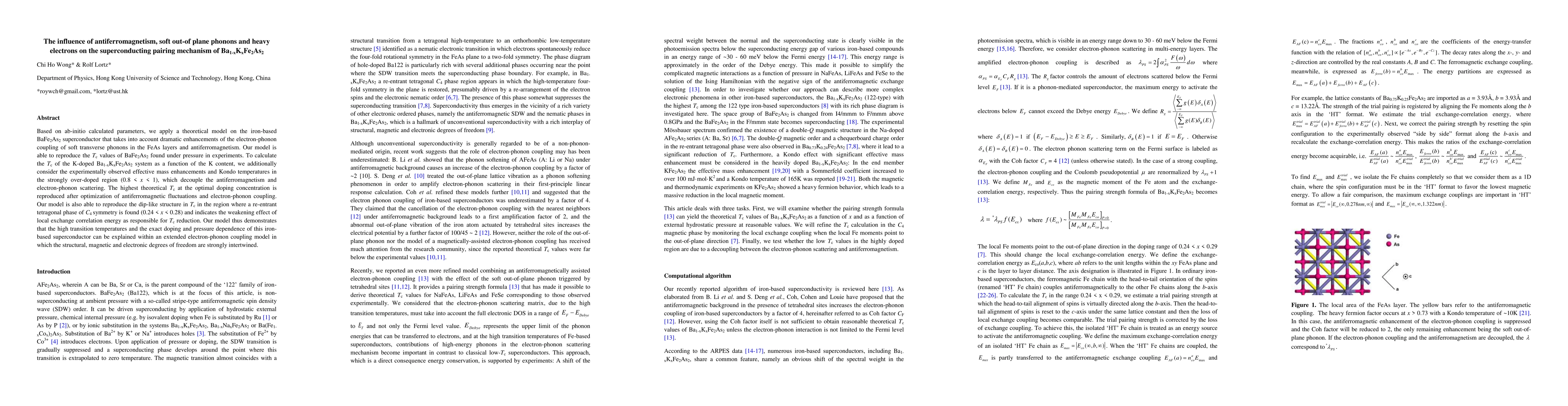 Thumbnail for The influence of antiferromagnetism, soft out-of plane phonons and heavy
  electrons on the superconducting pairing mechanism of Ba1-xKxFe2As2