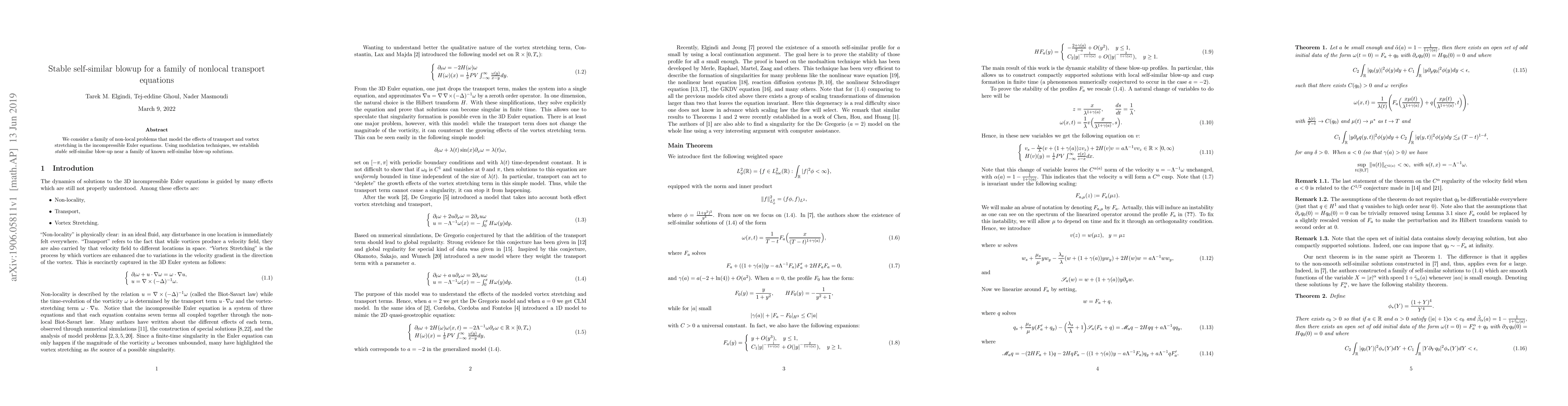 Thumbnail for Stable self-similar blowup for a family of nonlocal transport equations