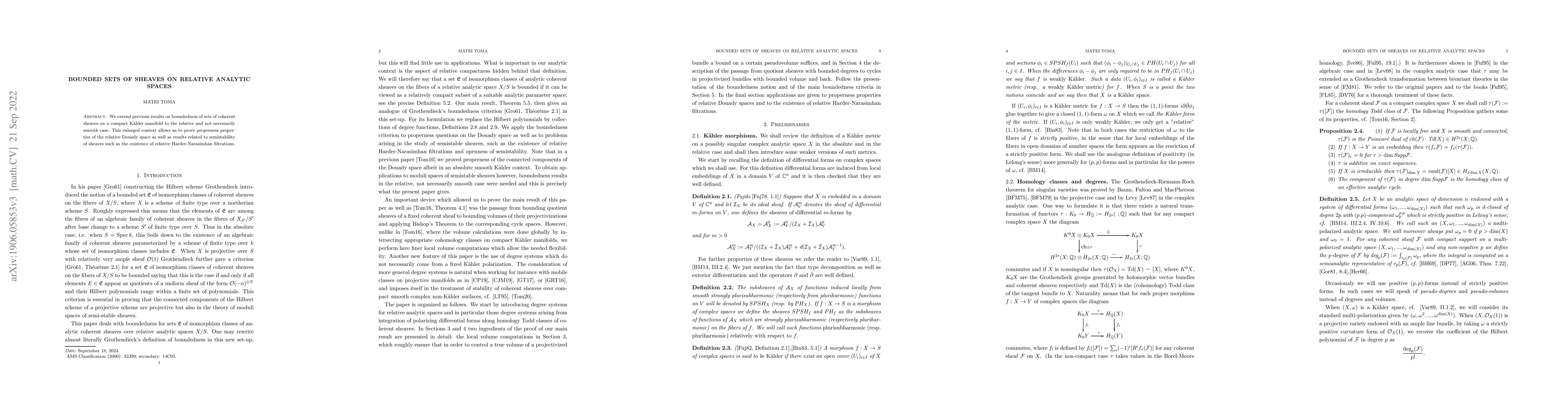 Thumbnail for Bounded sets of sheaves on relative analytic spaces