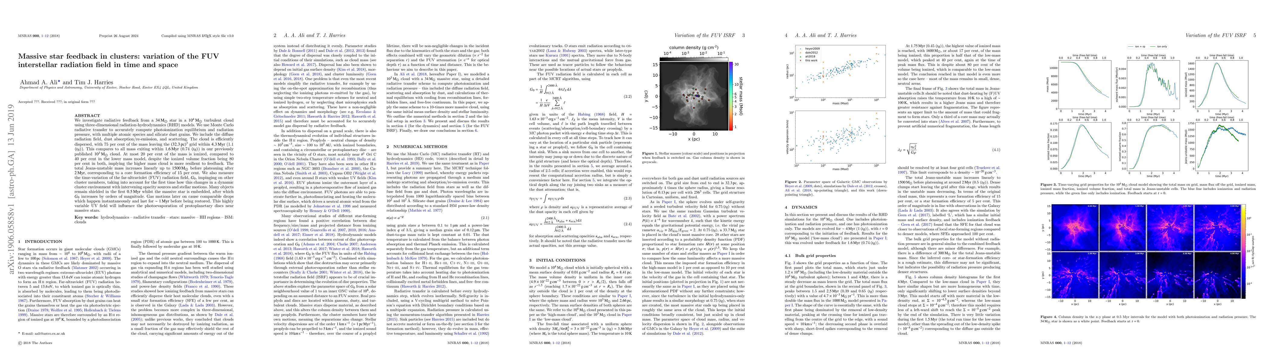 Thumbnail for Massive star feedback in clusters: variation of the FUV interstellar
  radiation field in time and space