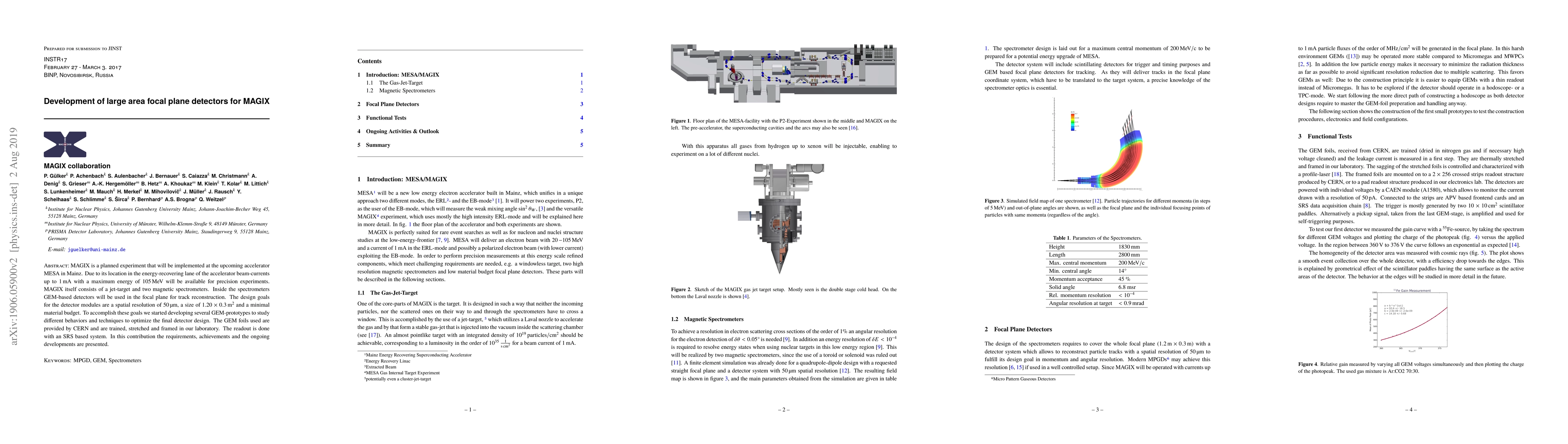 Thumbnail for Development of large area focal plane detectors for MAGIX