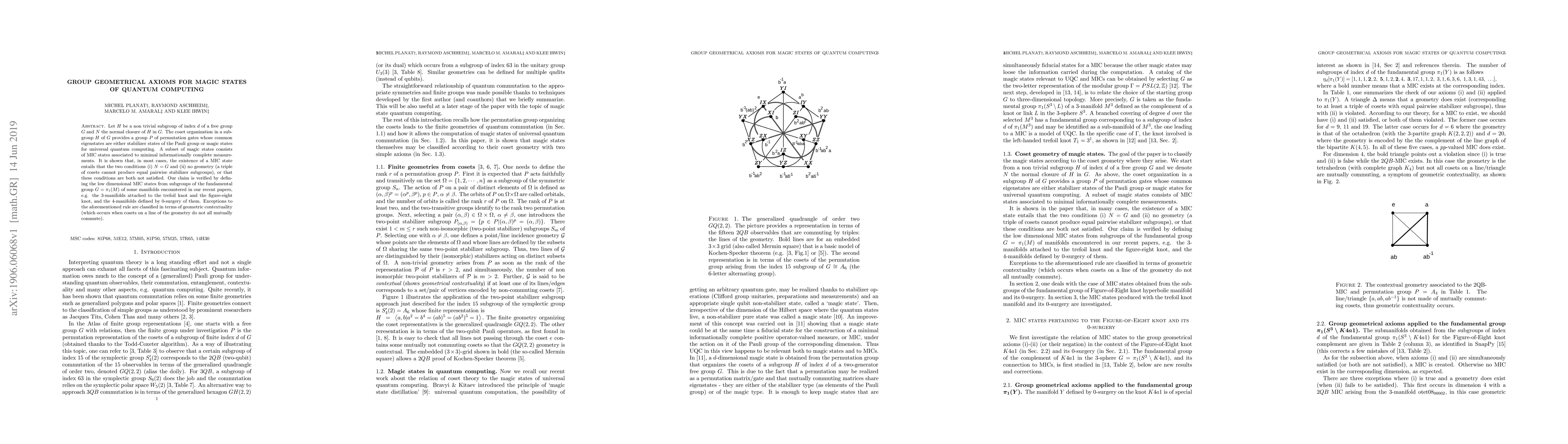 Thumbnail for Group geometrical axioms for magic states of quantum computing