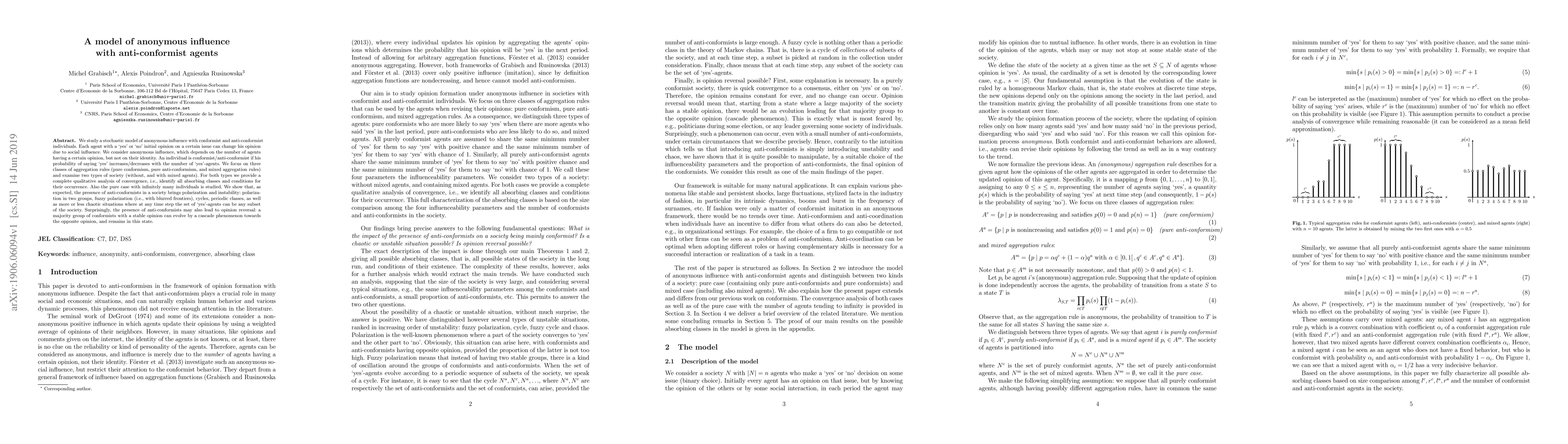Thumbnail for A model of anonymous influence with anti-conformist agents