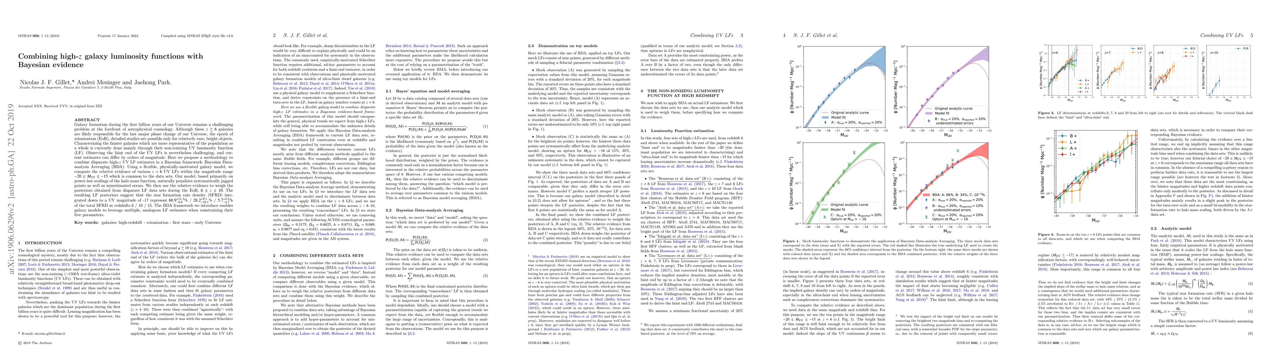 Thumbnail for Combining high-z galaxy luminosity functions with Bayesian evidence