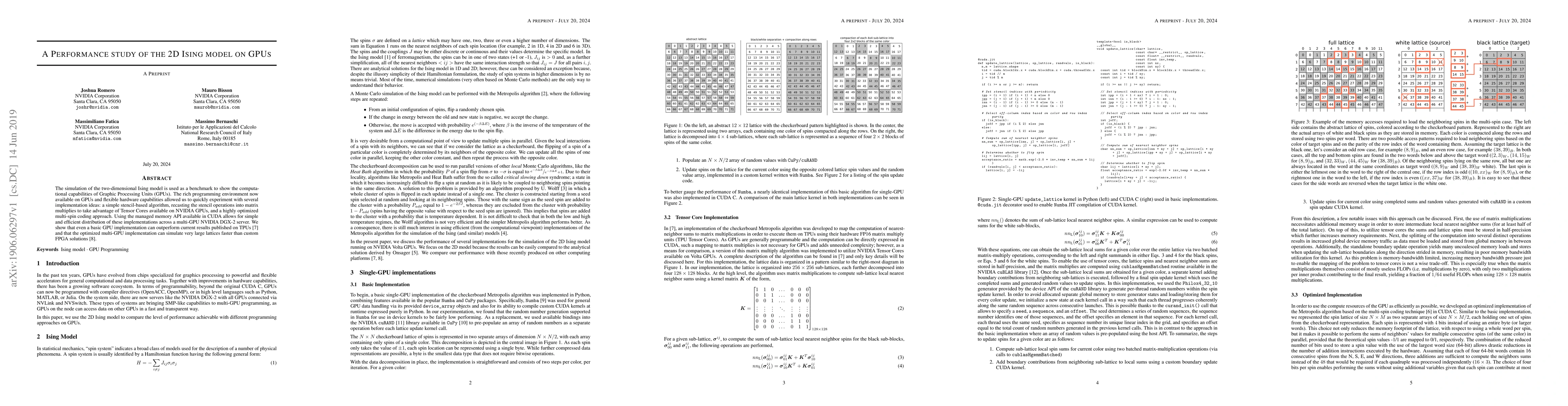 Thumbnail for A Performance Study of the 2D Ising Model on GPUs