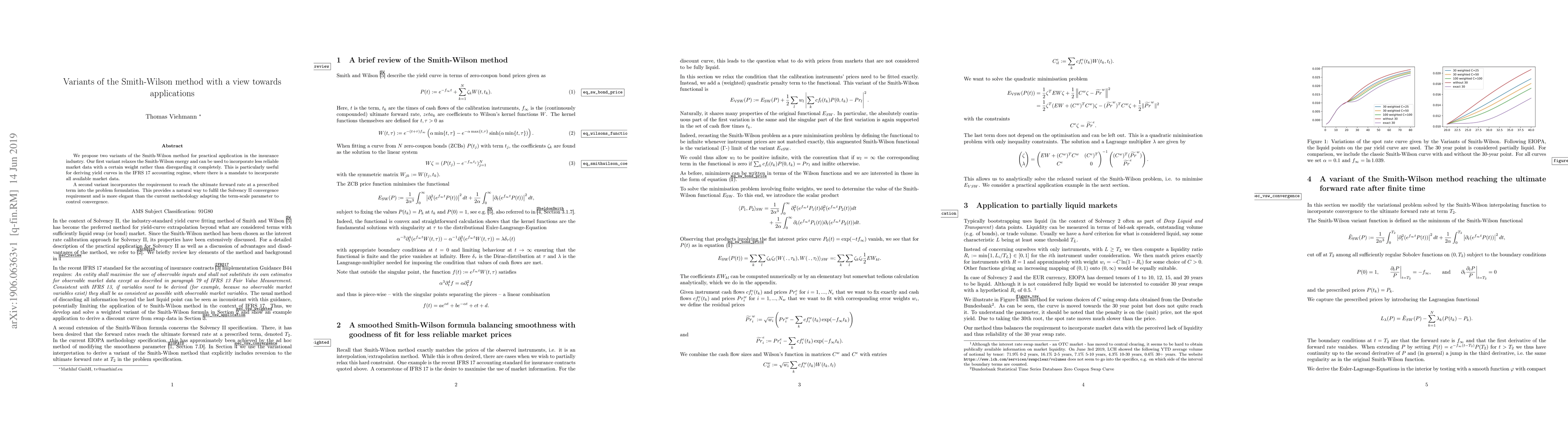 Thumbnail for Variants of the Smith-Wilson method with a view towards applications