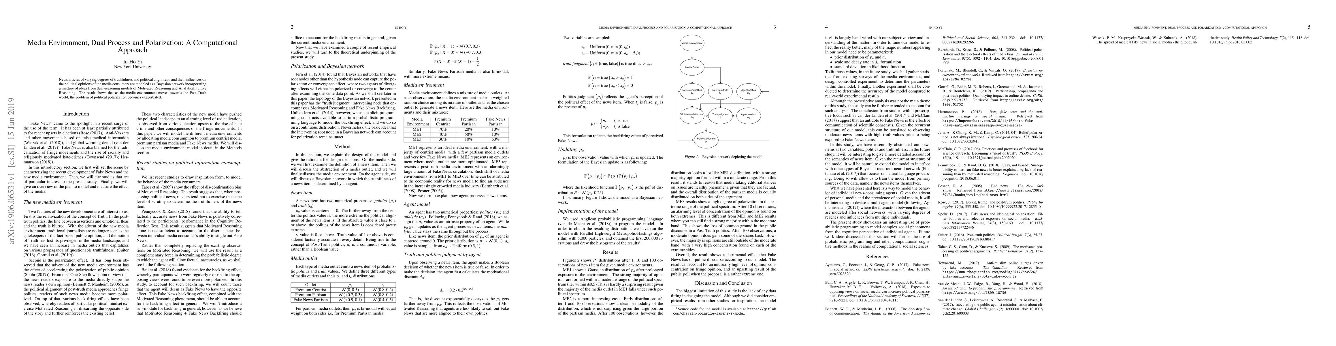 Thumbnail for Media Environment, Dual Process and Polarization: A Computational
  Approach