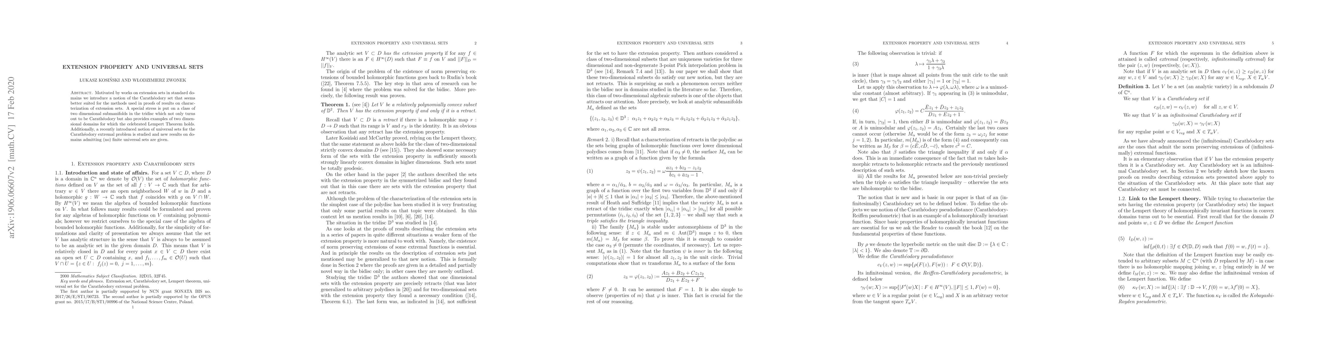 Thumbnail for Extension property in the tridisc