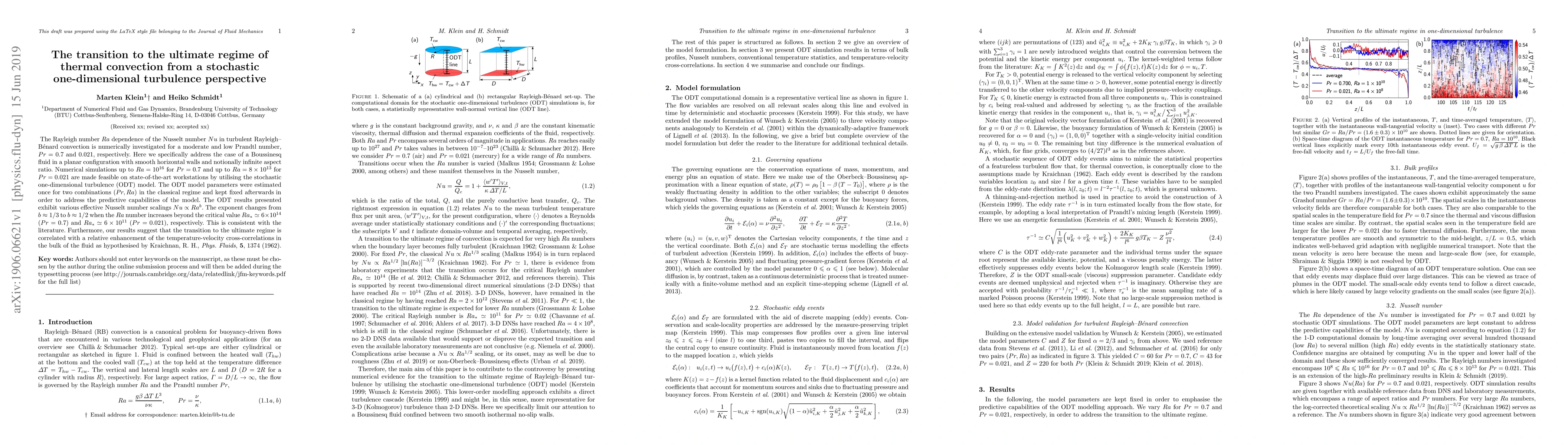 Thumbnail for The transition to the ultimate regime of thermal convection from a
  stochastic one-dimensional turbulence perspective