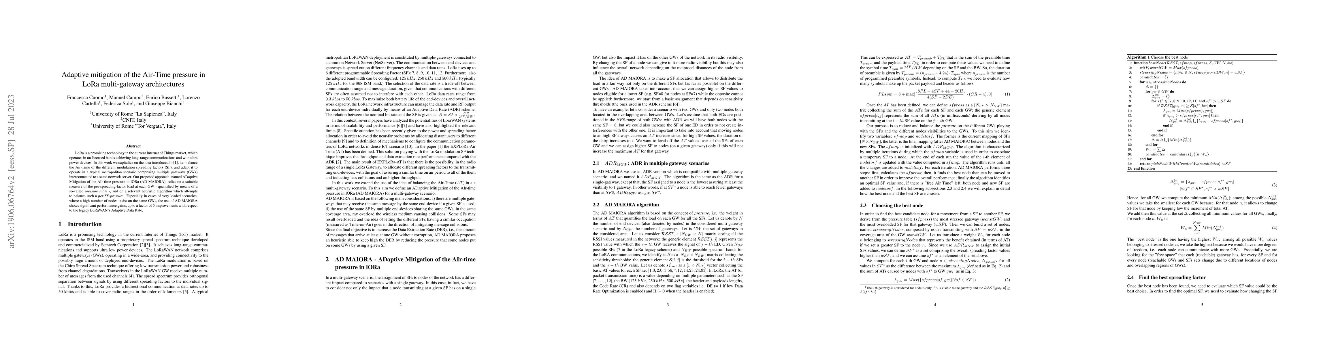 Thumbnail for Adaptive mitigation of the Air-Time pressure in LoRa multi-gateway
  architectures