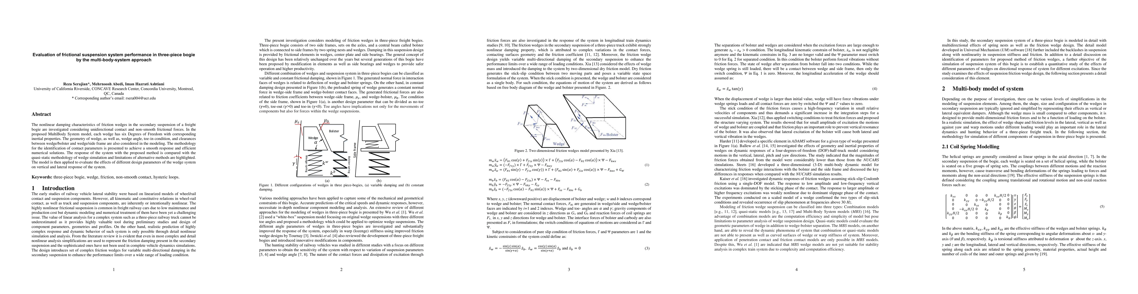 Thumbnail for Evaluation of frictional suspension system performance in three-piece
  bogie by the multi-body-system approach