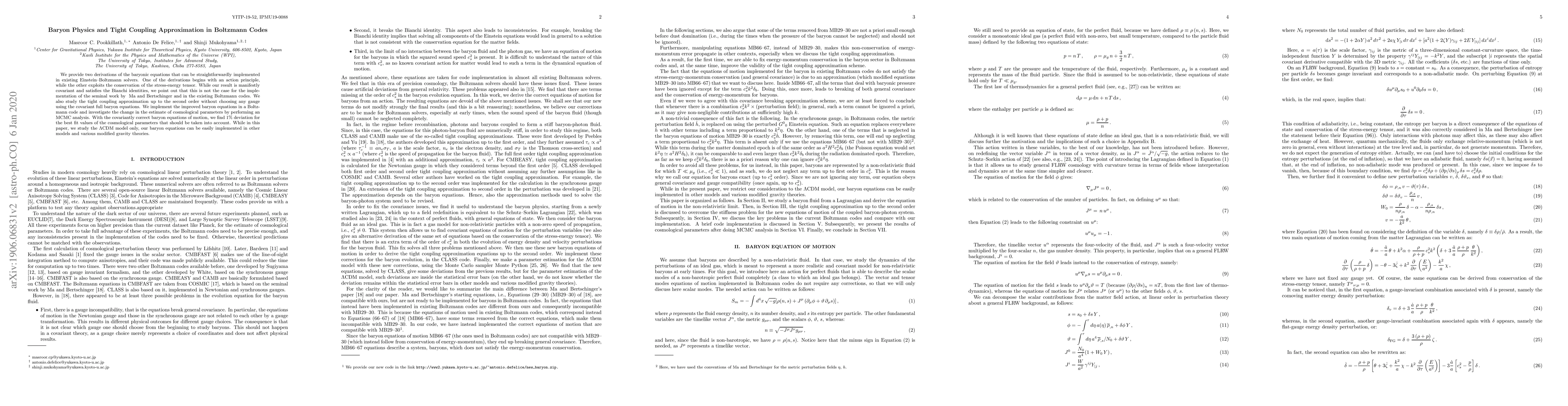 Thumbnail for Baryon Physics and Tight Coupling Approximation in Boltzmann Codes