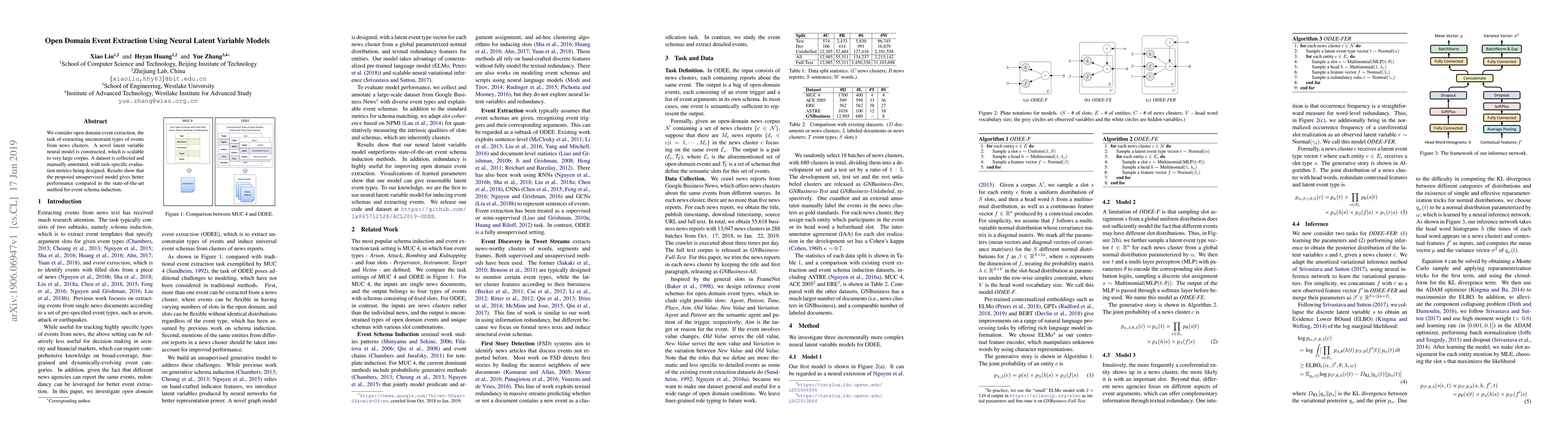 Thumbnail for Open Domain Event Extraction Using Neural Latent Variable Models