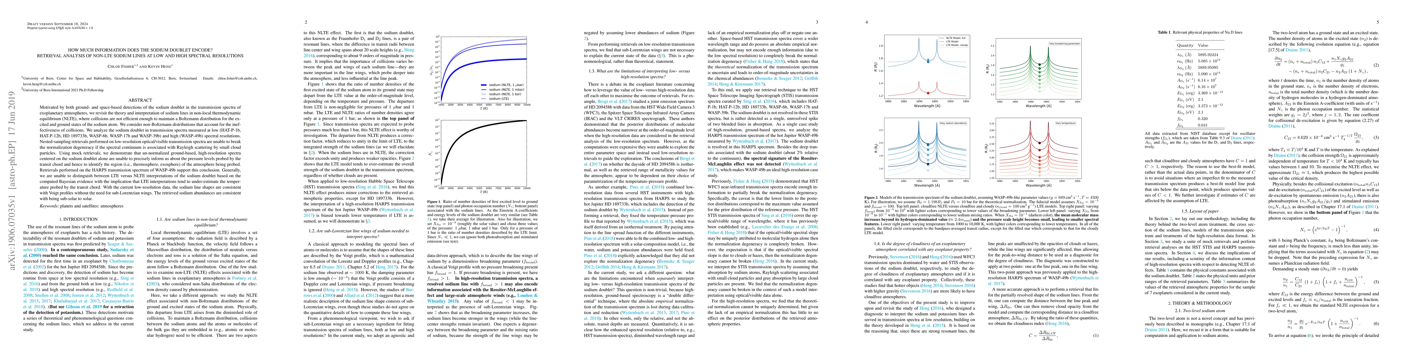 Thumbnail for How Much Information Does the Sodium Doublet Encode? Retrieval Analysis
  of Non-LTE Sodium Lines at Low and High Spectral Resolutions