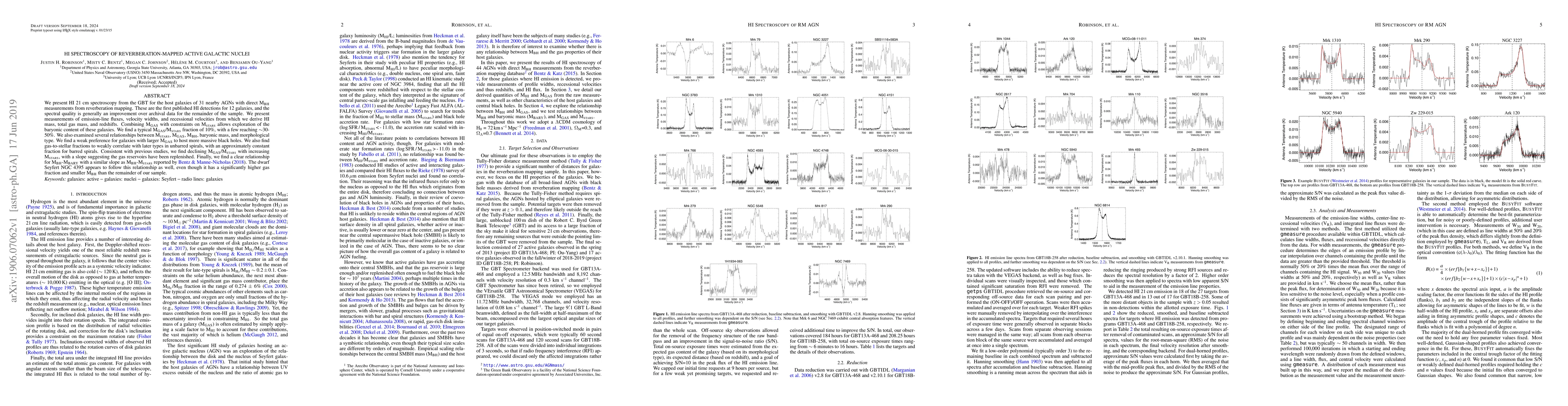 Thumbnail for HI Spectroscopy of Reverberation-Mapped Active Galactic Nuclei
