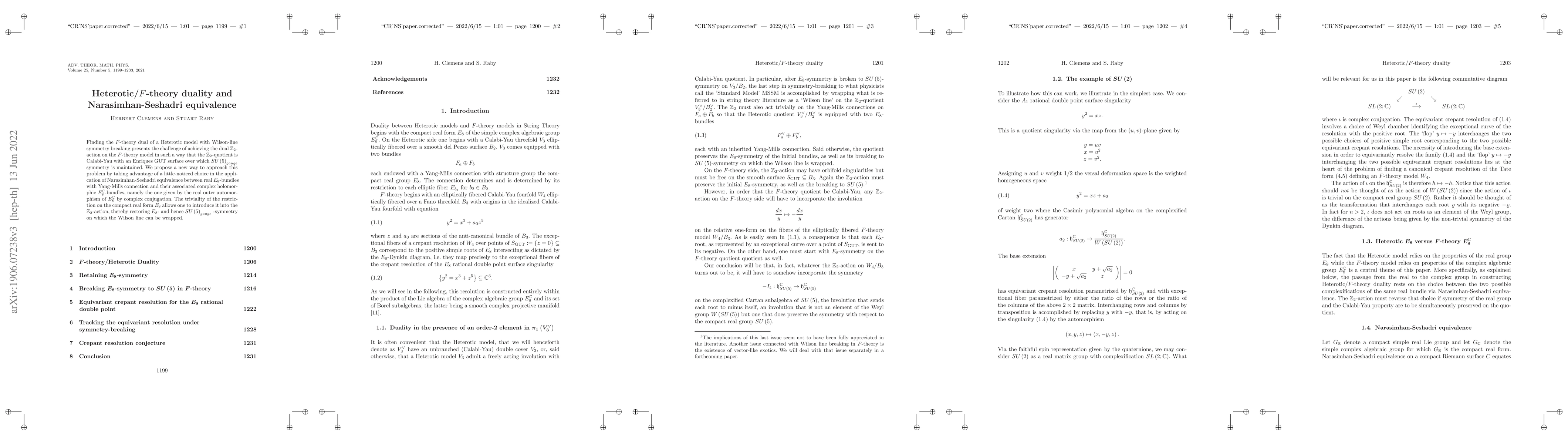 Thumbnail for Heterotic/$F$-theory Duality and Narasimhan-Seshadri Equivalence