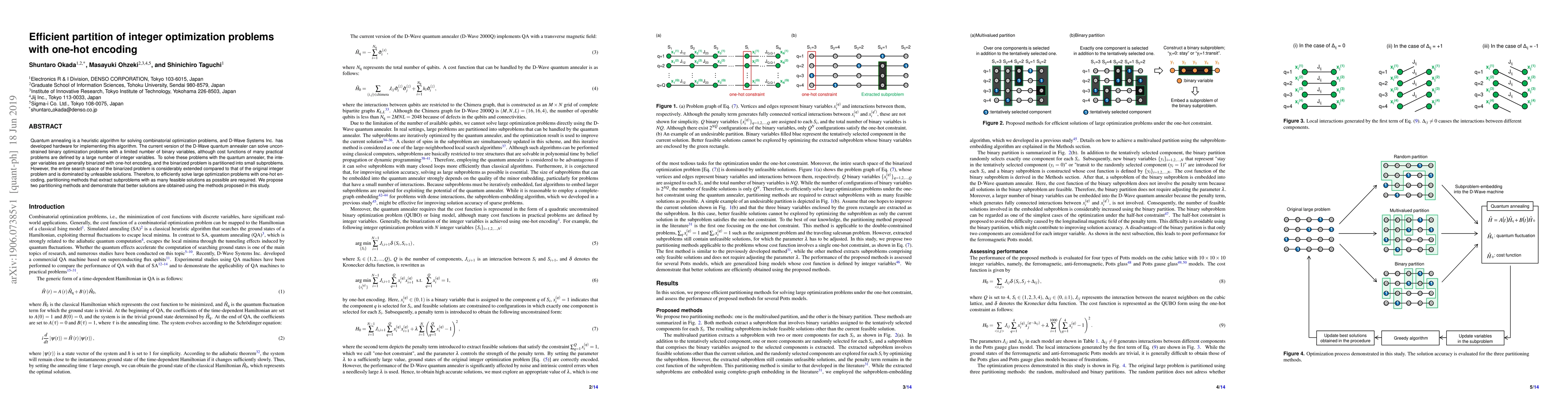 Thumbnail for Efficient partition of integer optimization problems with one-hot
  encoding
