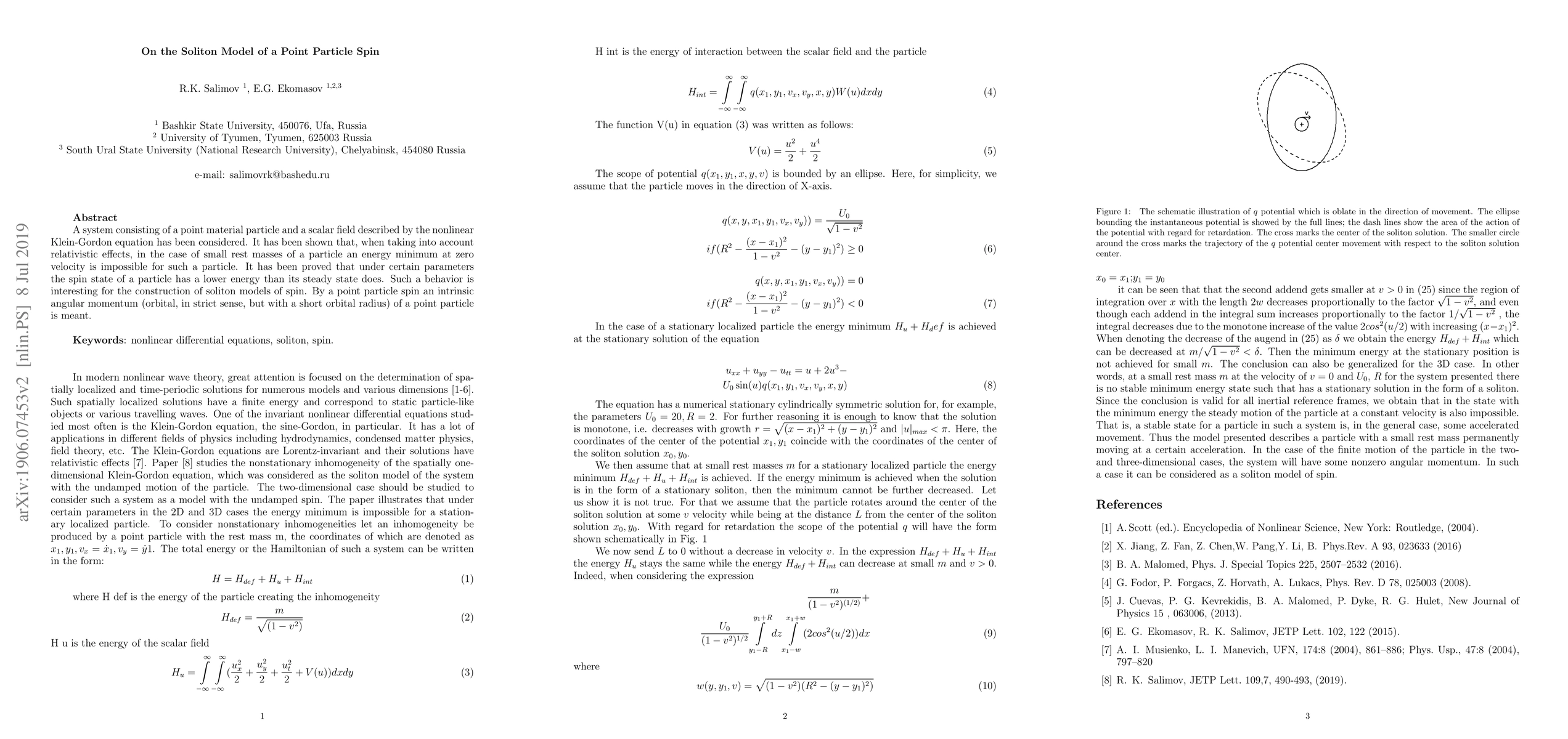 Thumbnail for On the Soliton Model of a Point Particle Spin