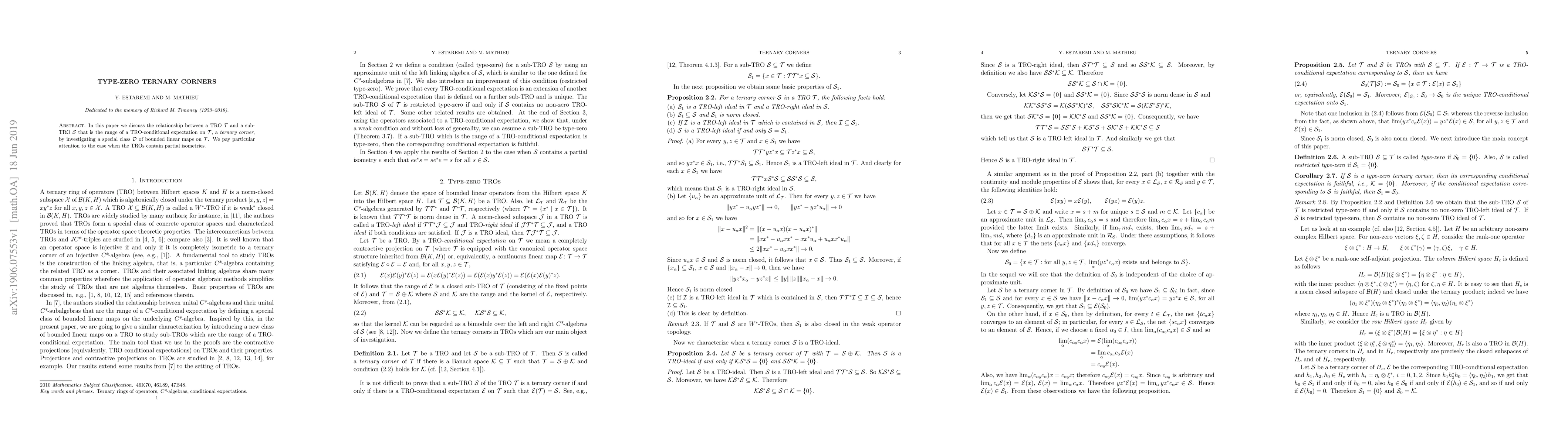 Thumbnail for Type-zero ternary corners