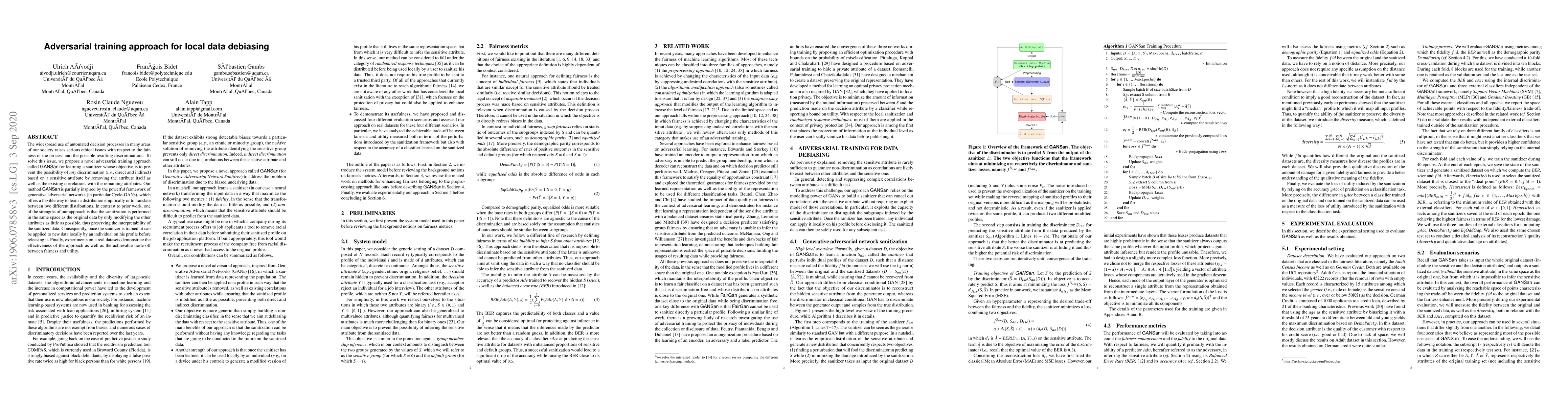 Thumbnail for Adversarial training approach for local data debiasing