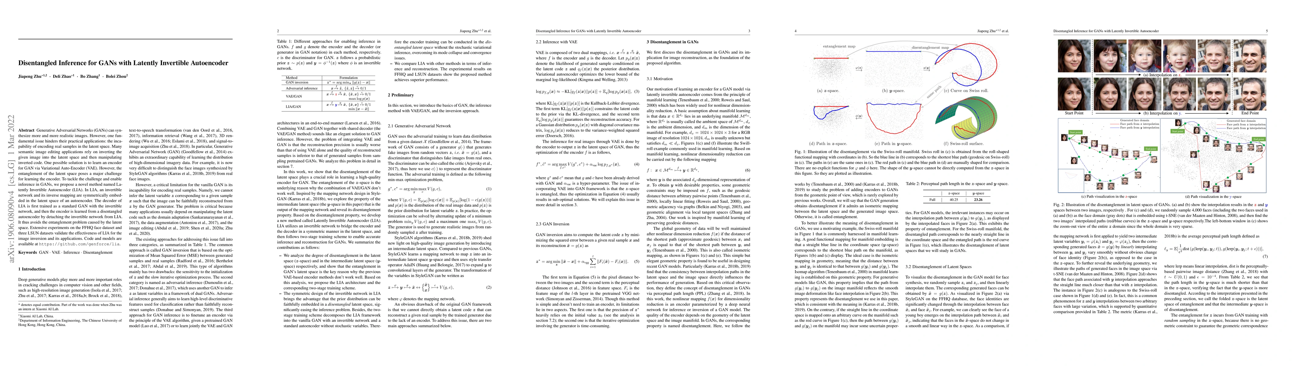 Thumbnail for Disentangled Inference for GANs with Latently Invertible Autoencoder