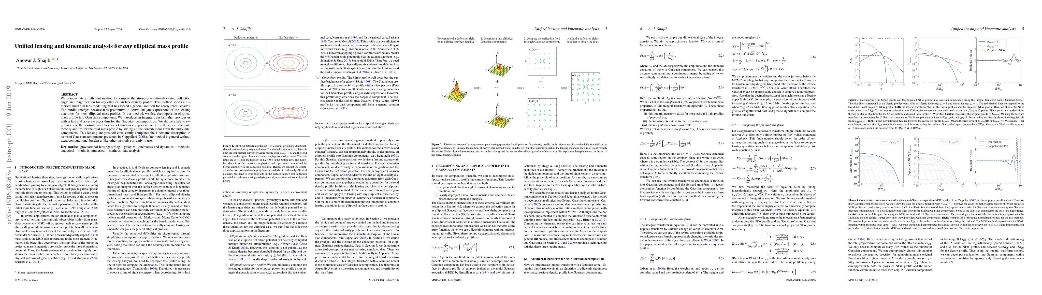 Thumbnail for Unified lensing and kinematic analysis for any elliptical mass profile