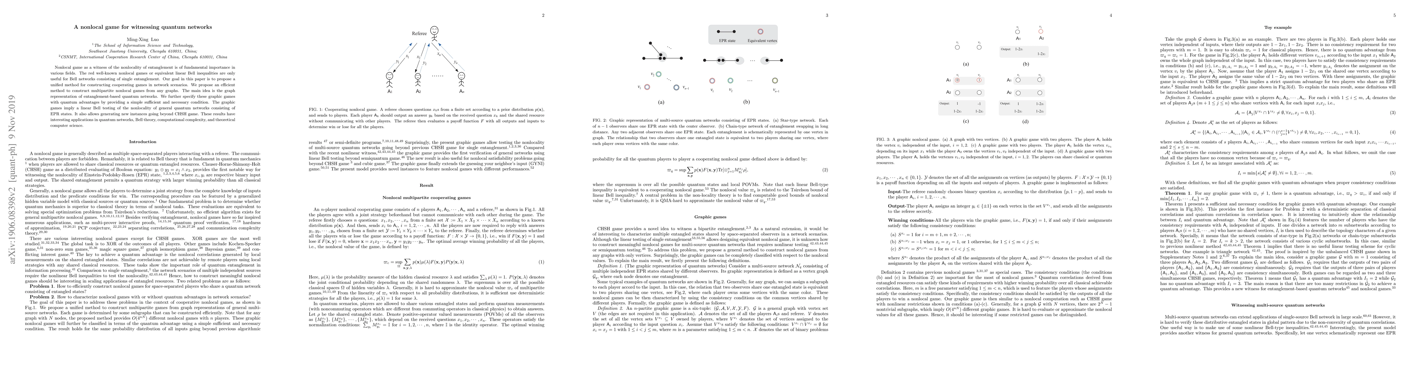 Thumbnail for A nonlocal game for witnessing quantum networks