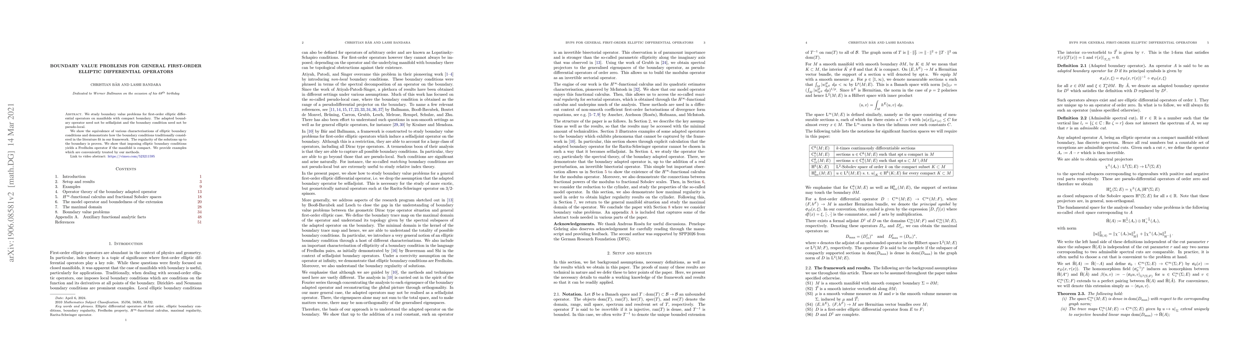 Thumbnail for Boundary value problems for general first-order elliptic differential
  operators