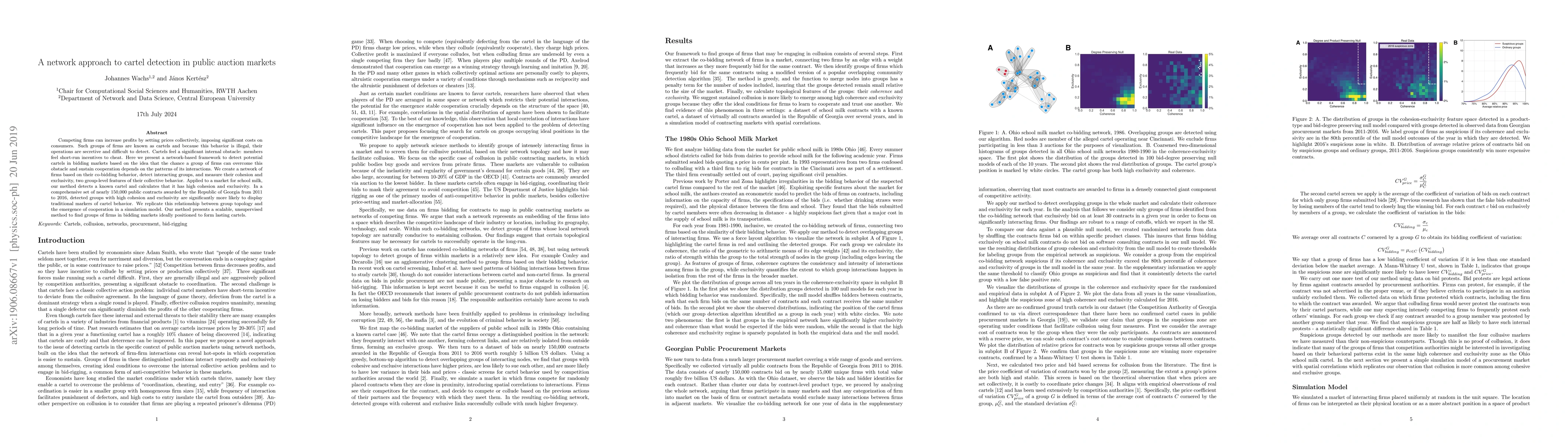 Thumbnail for A network approach to cartel detection in public auction markets