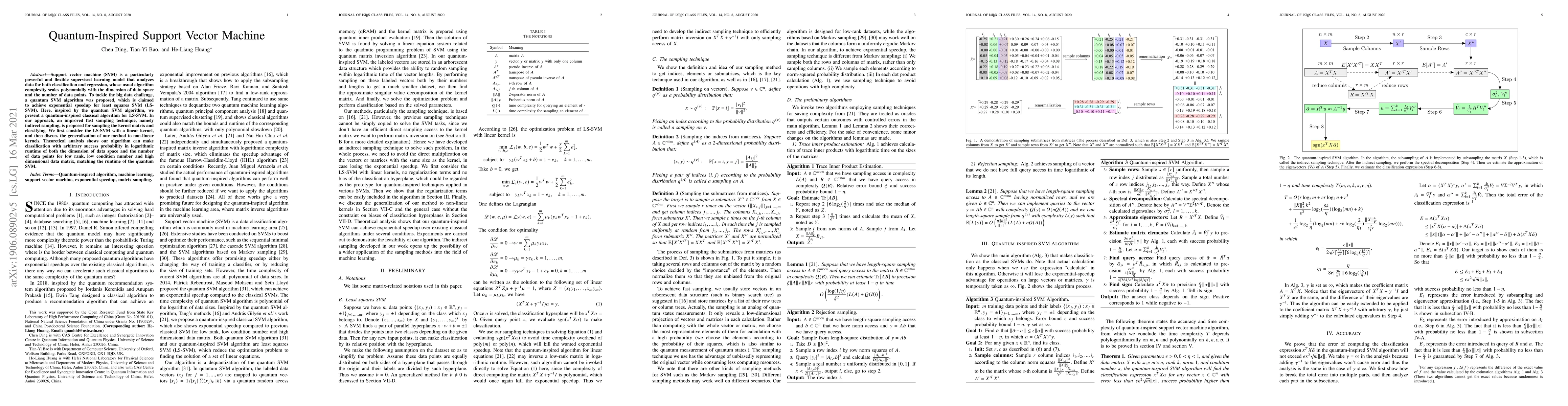 Thumbnail for Quantum-Inspired Support Vector Machine