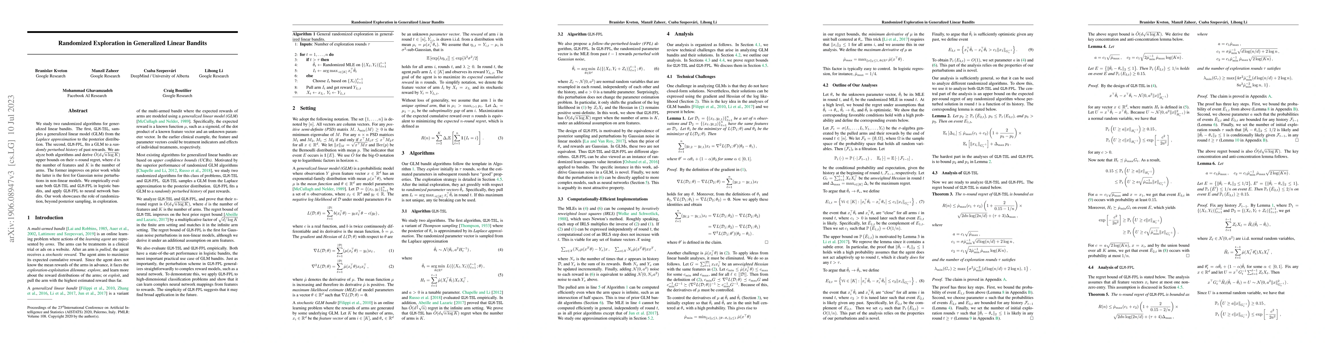 Thumbnail for Randomized Exploration in Generalized Linear Bandits
