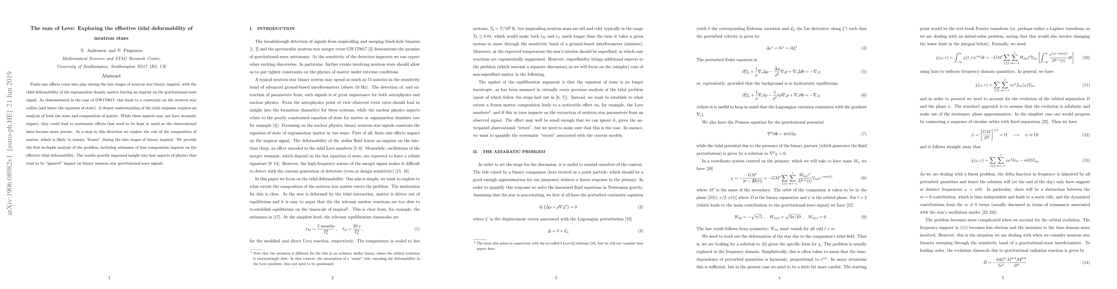 Thumbnail for The sum of Love: Exploring the effective tidal deformability of neutron
  stars