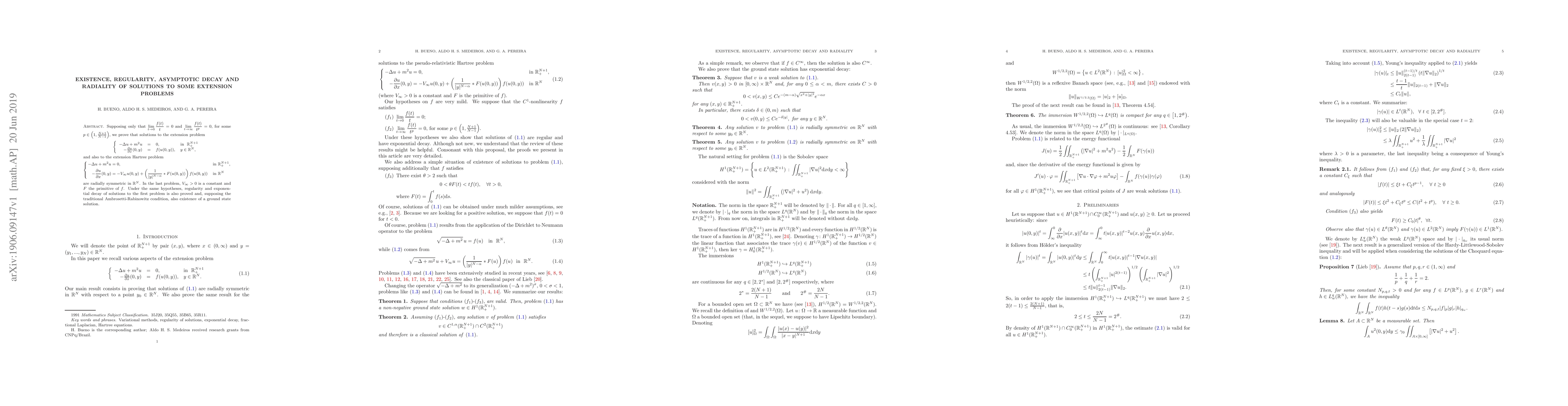 Thumbnail for Existence, regularity, asymptotic decay and radiality of solutions to
  some extension problems