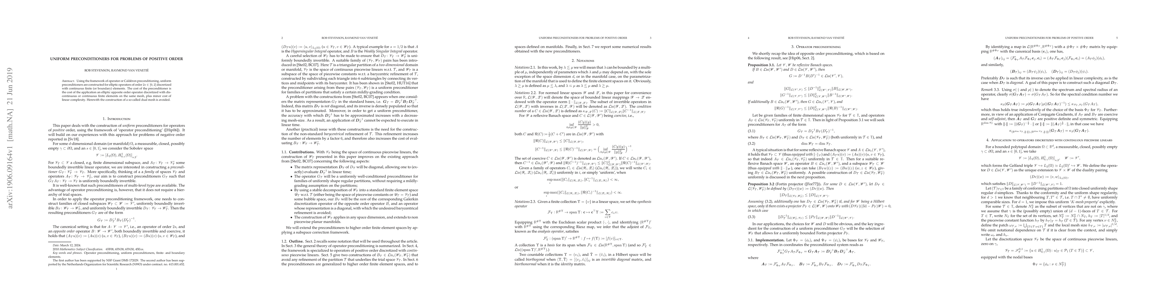 Thumbnail for Uniform preconditioners for problems of positive order
