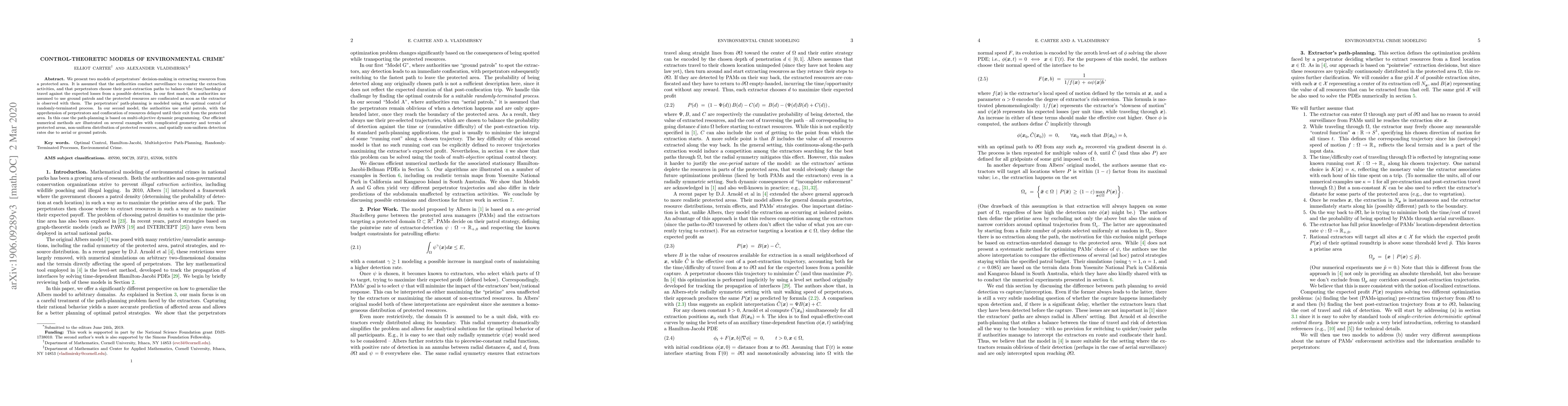 Thumbnail for Control-Theoretic Models of Environmental Crime
