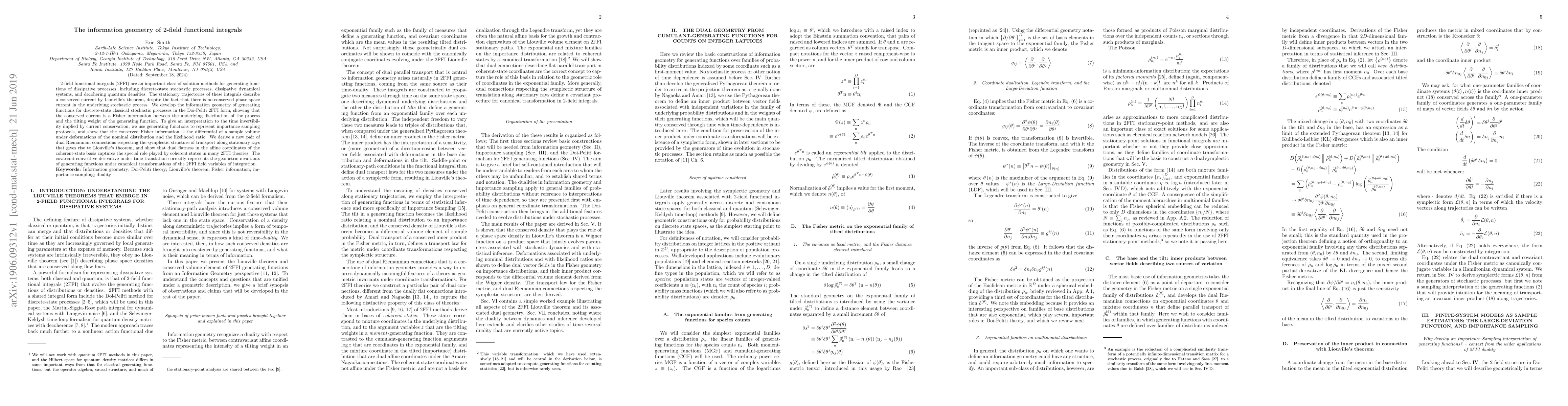 Thumbnail for The information geometry of 2-field functional integrals