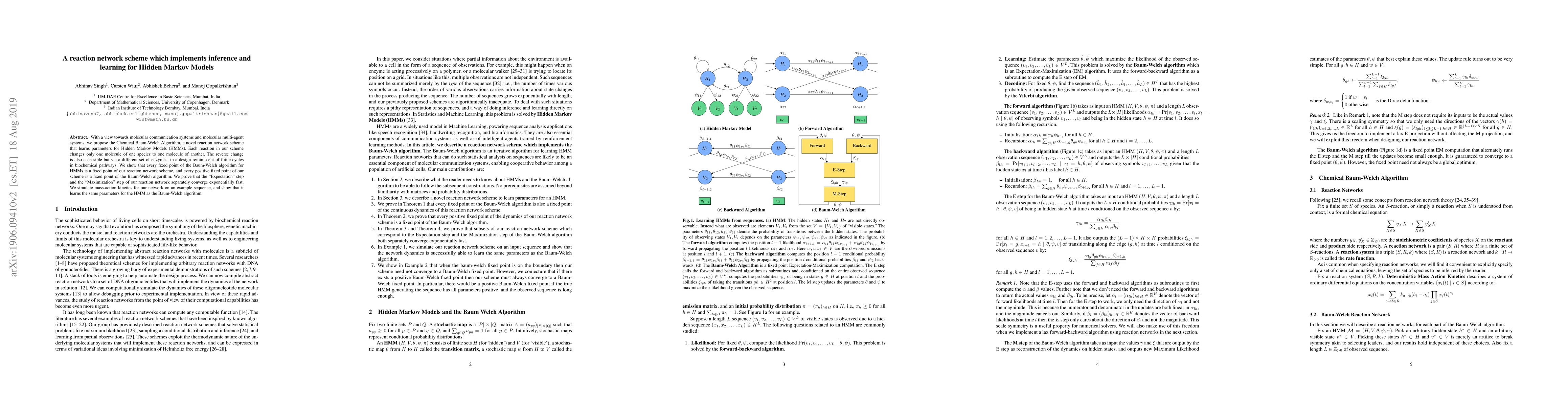 Thumbnail for A reaction network scheme which implements inference and learning for
  Hidden Markov Models
