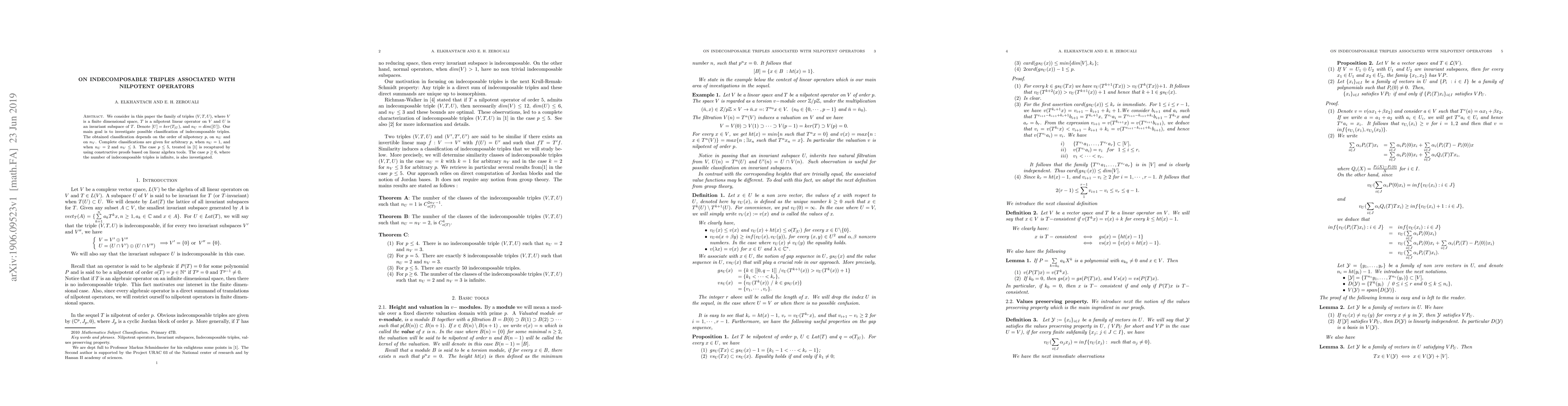 Thumbnail for On Indecomposable triples associated with nilpotent operators