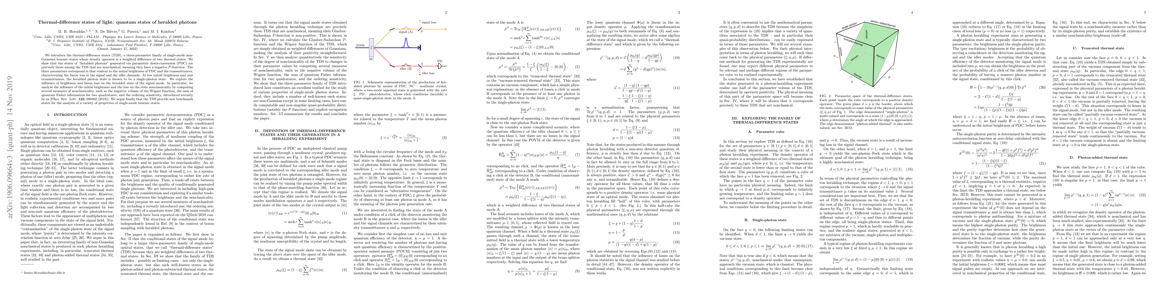 Thumbnail for Thermal-difference states of light: quantum states of heralded photons