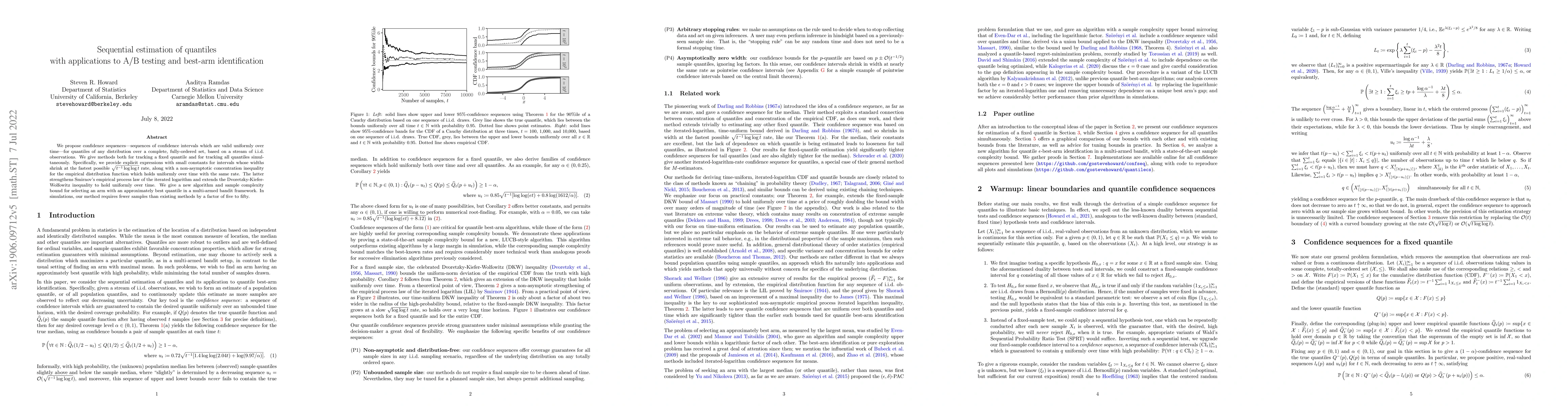 Thumbnail for Sequential estimation of quantiles with applications to A/B-testing and
  best-arm identification