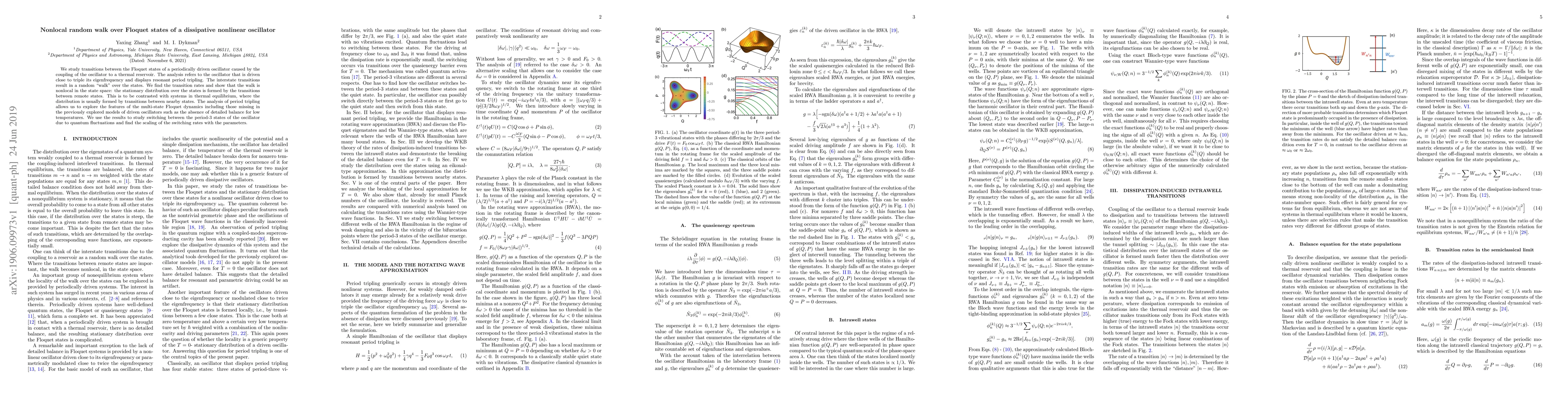 Thumbnail for Nonlocal random walk over Floquet states of a dissipative nonlinear
  oscillator