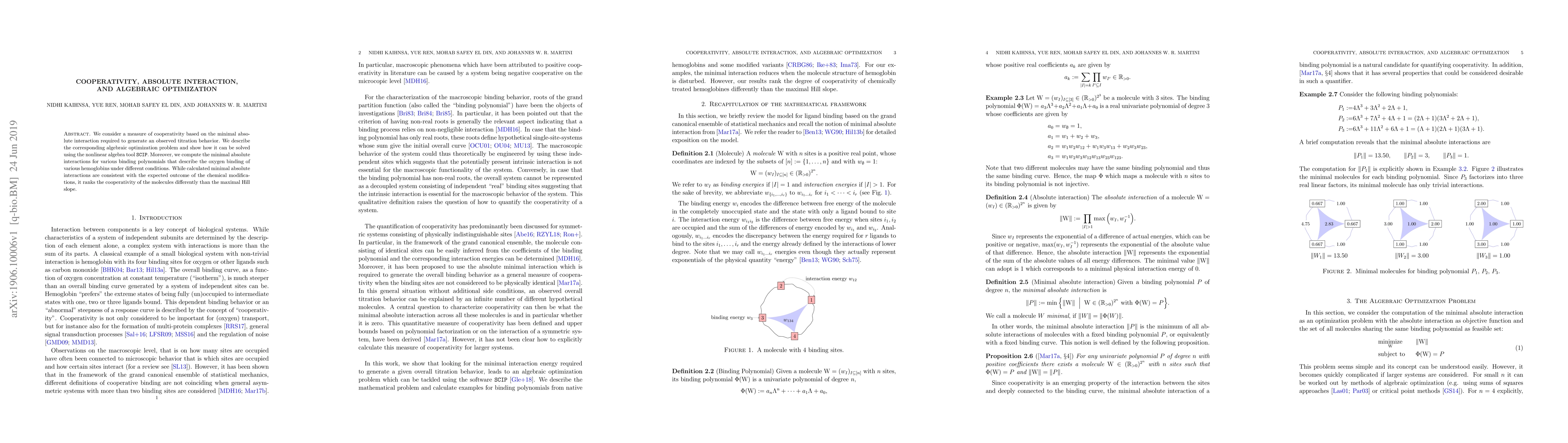 Thumbnail for Cooperativity, Absolute Interaction, and Algebraic Optimization