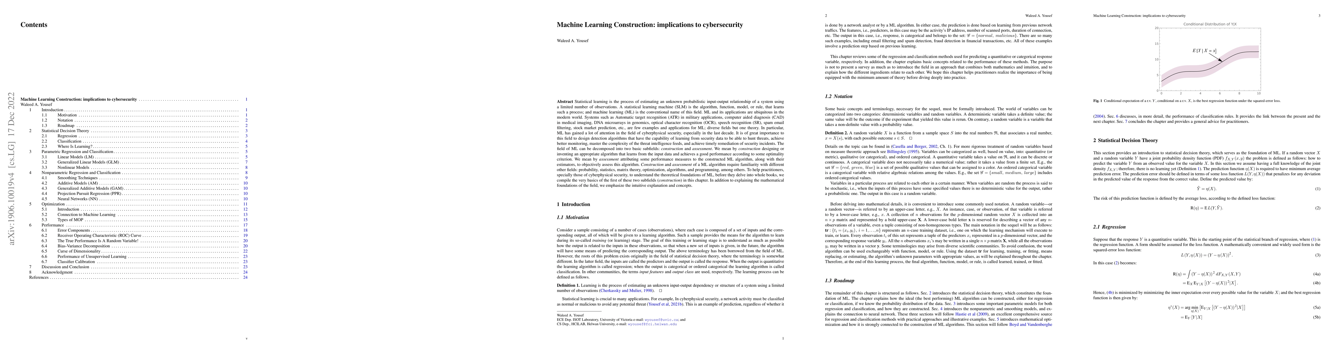 Thumbnail for Machine Learning Construction: implications to cybersecurity