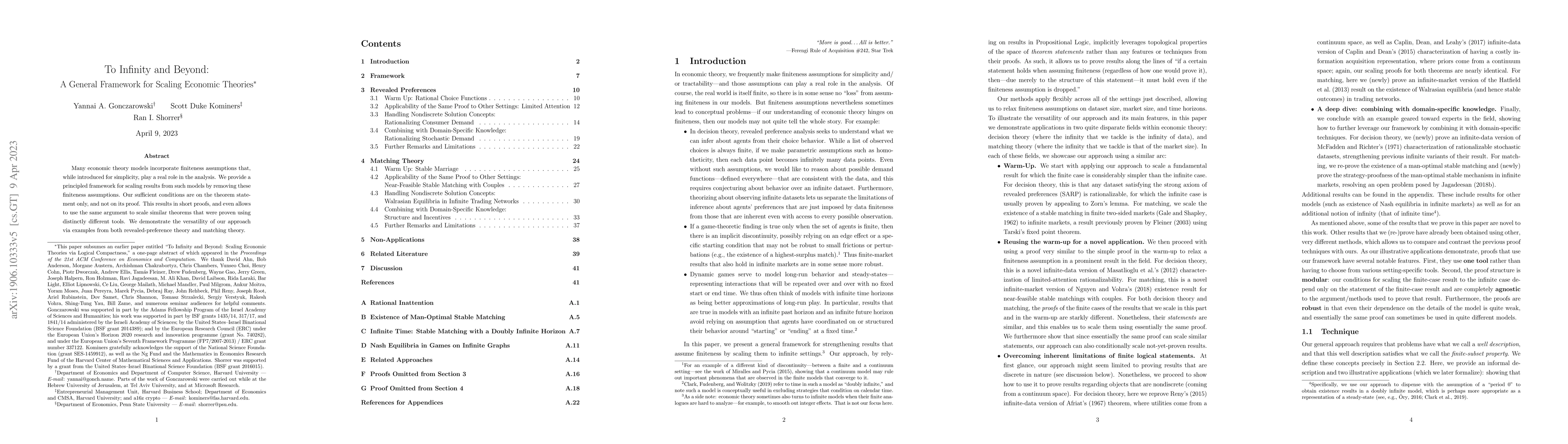 Thumbnail for To Infinity and Beyond: A General Framework for Scaling Economic
  Theories