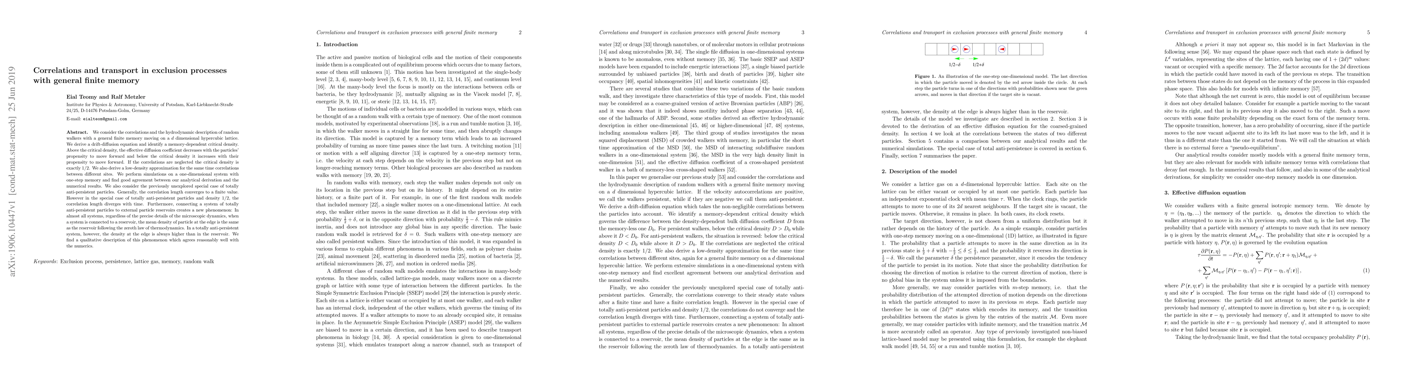 Thumbnail for Correlations and transport in exclusion processes with general finite
  memory