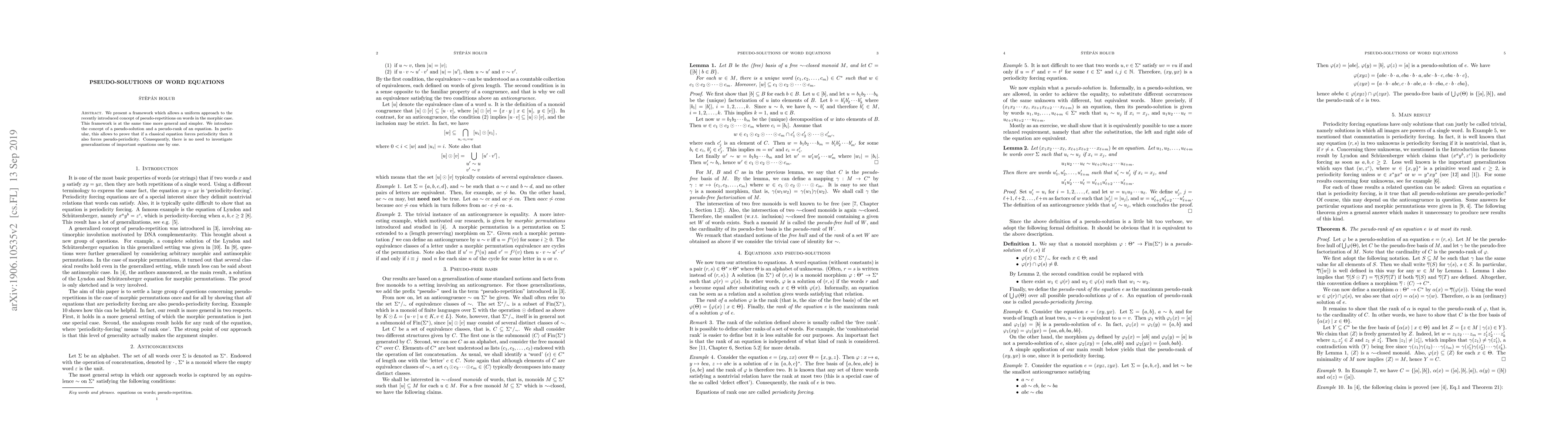 Thumbnail for Pseudo-solutions of word equations