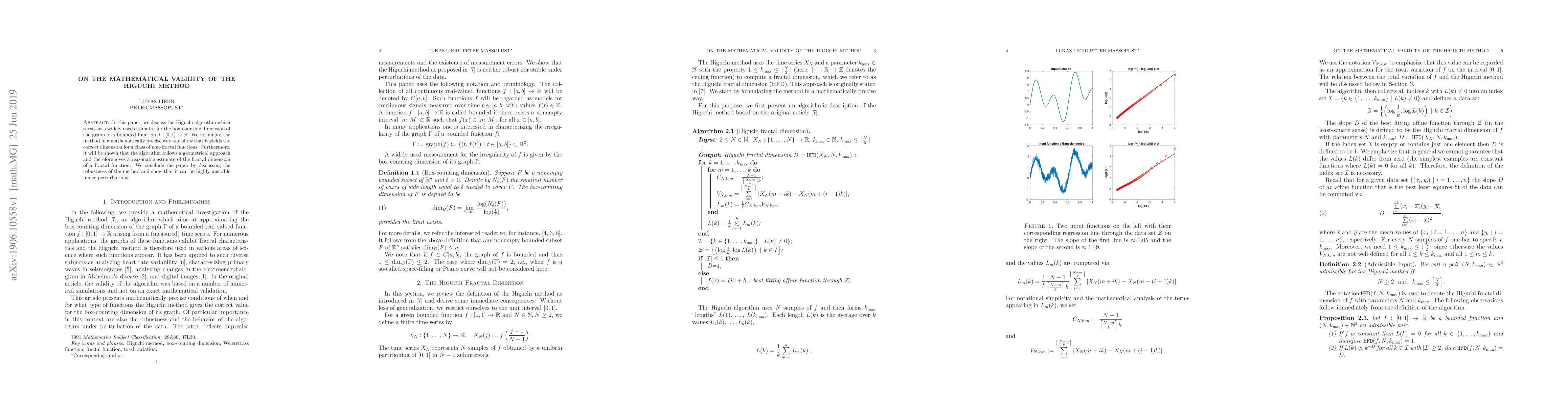 Thumbnail for On the Mathematical Validity of the Higuchi Method